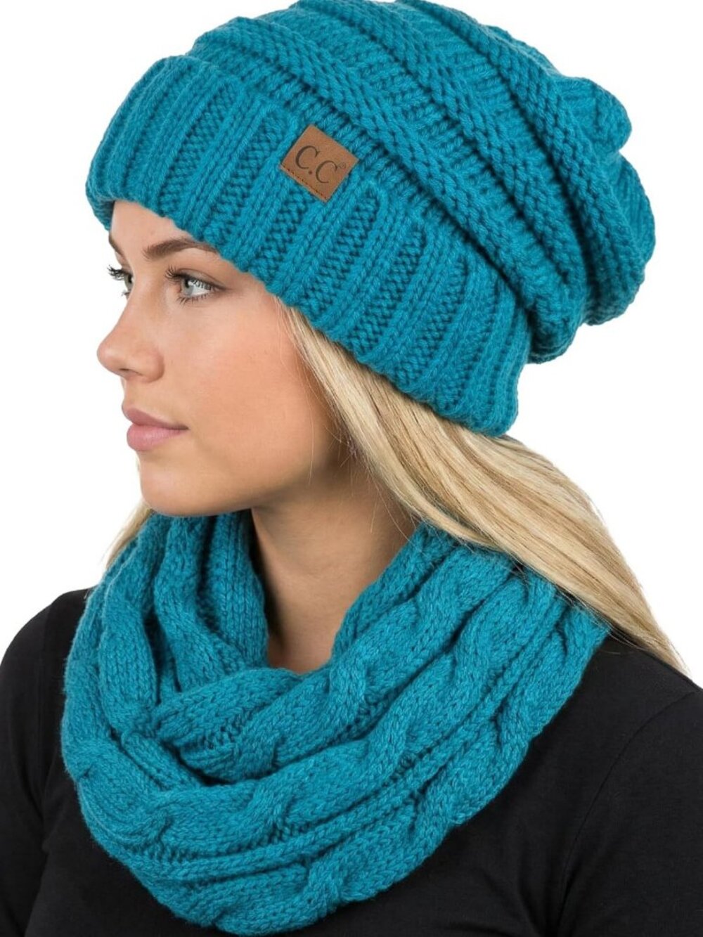 Cozy Slouchy Beanie & Infinity Scarf Set – Stylish Winter Accessories for Women
